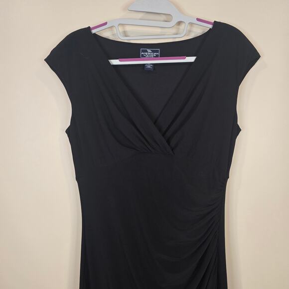 Women's American Living Dress Black V-Neck Sleeveless Sheath Dress | Size 10 - Picture 3 of 8